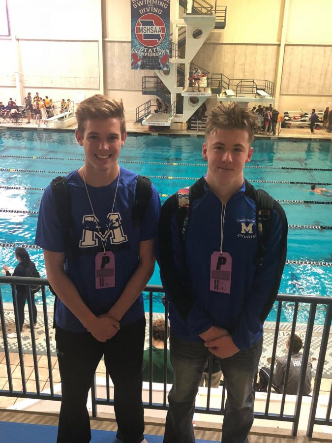 Parker Cantrell and Coy Davis in St. Peters Mo for State Swimming. 