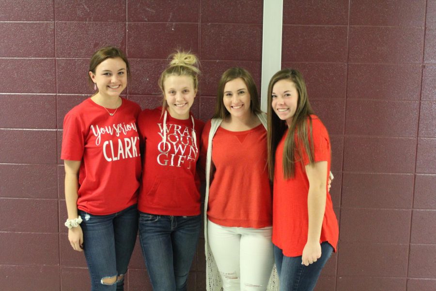 Students dressed as candy canes for the first spirit day of the week!