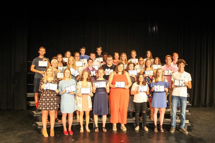 First year recipients of their academic letter.
Row 1: Samantha Bargewell, Hayley Barker, Chelsey Brown, Emma Cary, Paige Cologna, Kayleigh Hyder, Kori Cromer, Owen Curley
Row 2: Aimsley Devoto, Ashlyn Grier, Christopher Householder, Gavin Hungerford, Calli Clemons, Kiana Massie, Peyton McBride
Row 3: John McCall, Maggie Melvin, Leanna Merrell, Isaac Moon, Daniel Parrish, Maile Peck, Connor Ray, Natasha Spangenberg, Dusty Stevens
Row 4: Jessica Terry, Isaiah Thompson, Malachi Thompson, Remington Trout, Serenity Tunnell, Olivia Wright