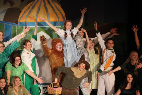 Grace Clark as Dorothy, Clayton Wester as Cowardly Lion, Ashton Moore as Tinman, and Ian Thompson as Scarecrow sing The Merry Old Land Of Oz  along with Bryna Norman, Hope Thompson, Pascal Musci, Gunnar Mohn, Emily Grooms, Andrew Whitecotton, Aleeya Wilson, Abby Hollingsworth, Cora Johnson, Bailey Cass and Kirsten Elie.